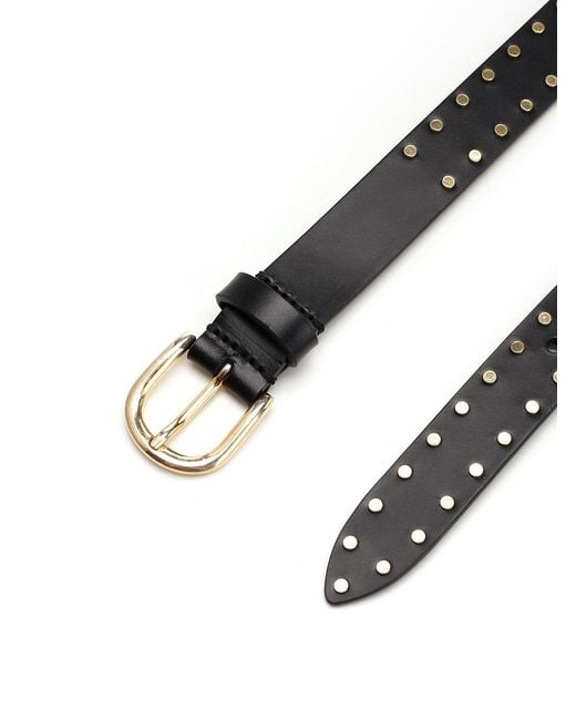 Isabel Marant White Studded Buckled Belt