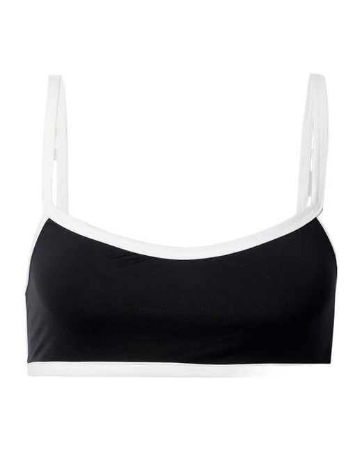 Marysia Swim Black Ligne Two-Tone Bikini Top