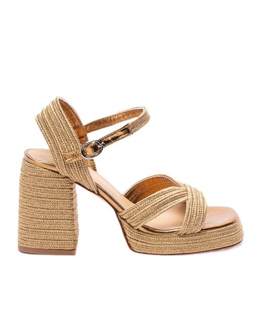 Castaner Castañer Valle Interwoven Metallic Slingback Sandals