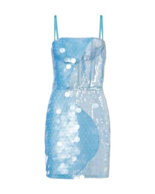 Nensi Dojaka Blue Sequined Minidress