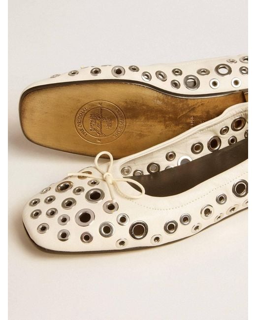 Golden Goose Deluxe Brand Natural Eyelets Detailed Flat Shoes