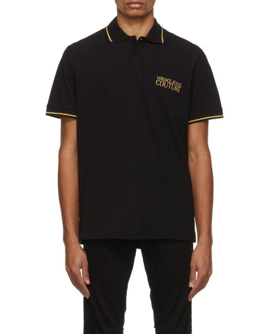 Versace Black Logo Polo Shirt for men