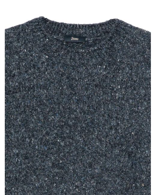 Herno Blue Crew-Neck Sweater for men