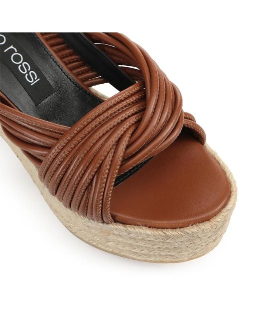 Sergio Rossi Brown Thick-Soled High-Heeled Sandals
