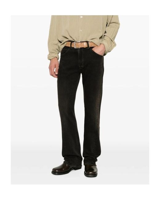 Levi's Black Logo-Patch Straight-Leg Jeans for men