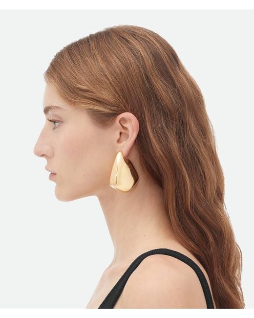 Bottega Veneta Metallic Large Fin Earrings