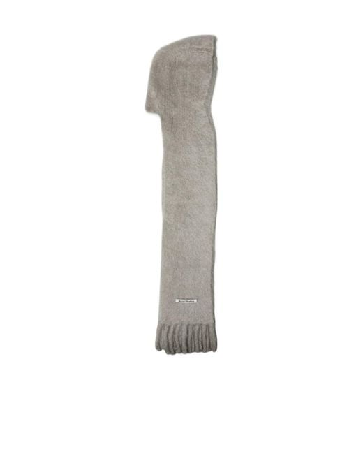 Acne White Fringed Scarf