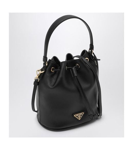 Prada Black Re-Edition 1978 Logo Plaque Bucket Bag