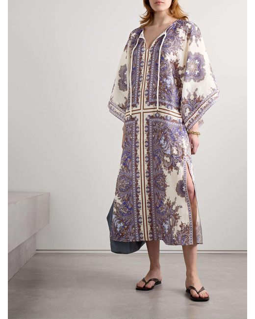 Zimmermann White Ottie Kaftan Midi Dress