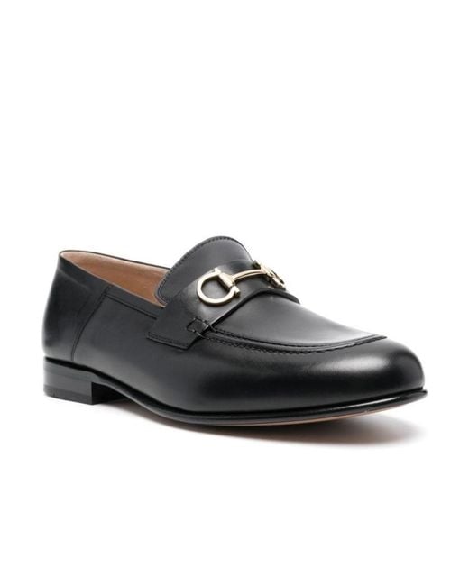 Ferragamo Black Logo Loafers