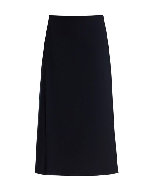 The Row Black Kavi Straight Hem Midi Skirt