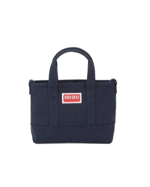KENZO Blue Utility' Small Canvas Tote Bag