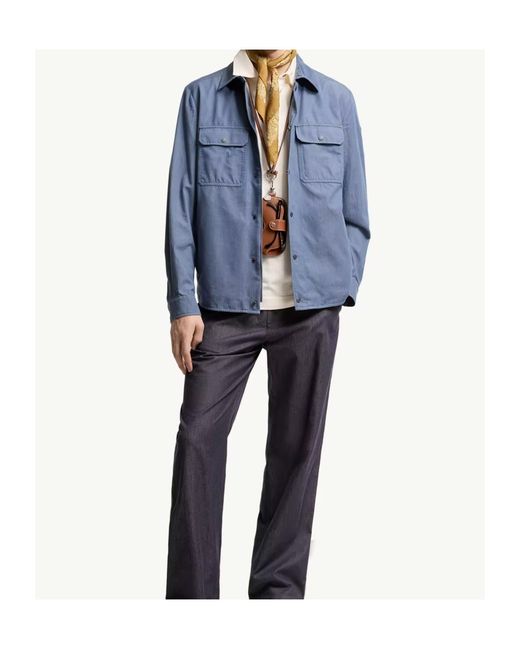 Moncler Blue Denim Shirt Jacket for men