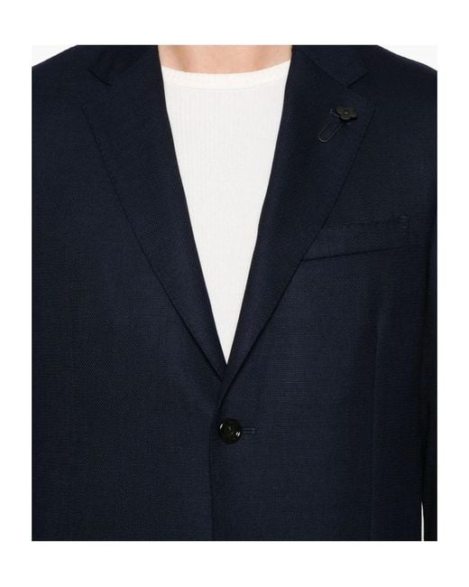 Lardini Blue Patch-Pocket Blazer for men