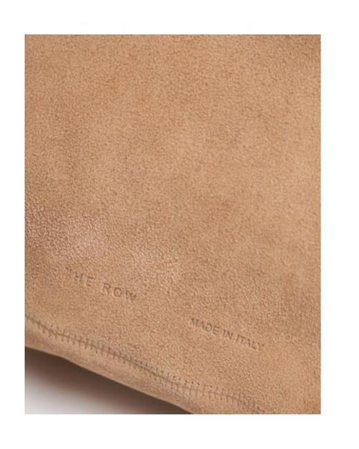 The Row Natural Small Bindle Suede Top Handle Bag