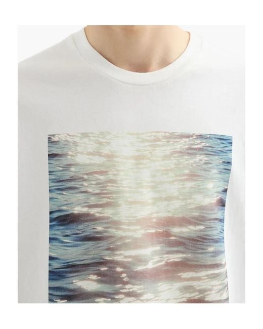 Jil Sander White Wanderlust Project Image Printed Crew-Neck T-Shirt for men