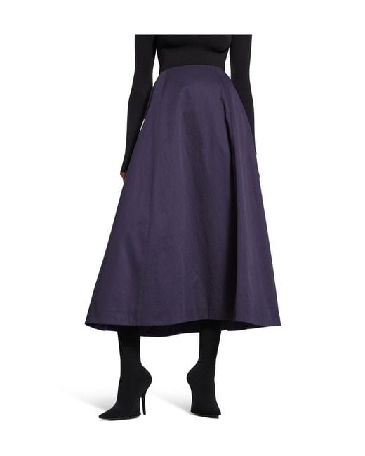Balenciaga Purple Flared Midi Skirt