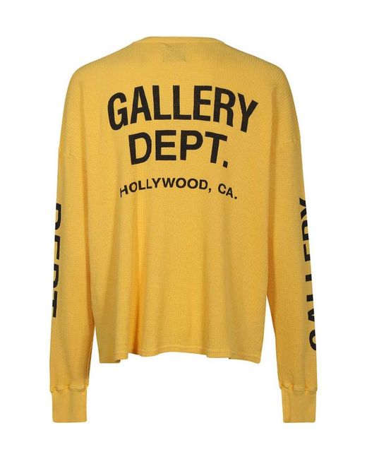 GALLERY DEPT. Yellow Logo Round-Necked T-Shirt for men