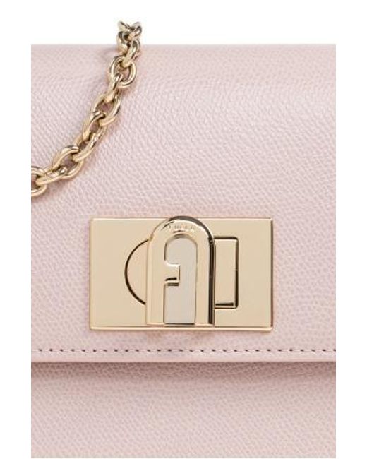 Furla Pink Logo Chain Shoulder Bag