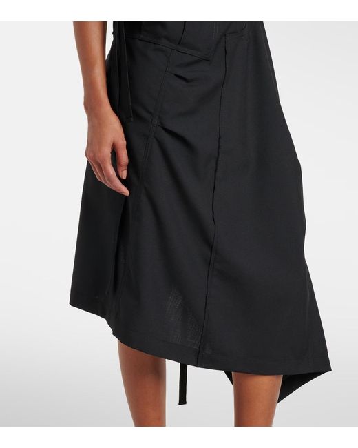 Junya Watanabe Black Halter Neck Midi Dress
