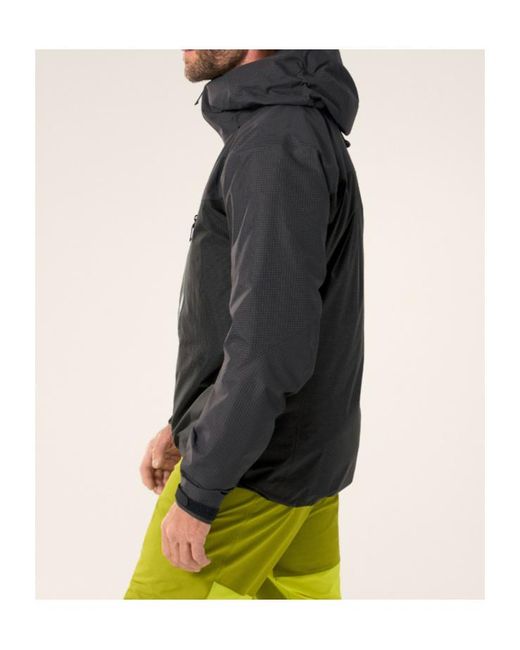 Arc'teryx Gray Grid Panel Hooded Jacket for men
