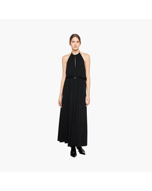 Miu Miu Black Organzine Halter Midi-Dress