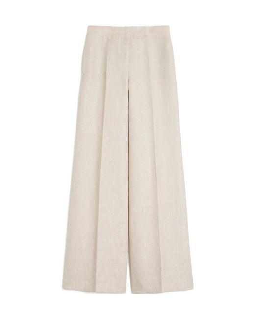 Max Mara White Wide-Leg Trousers