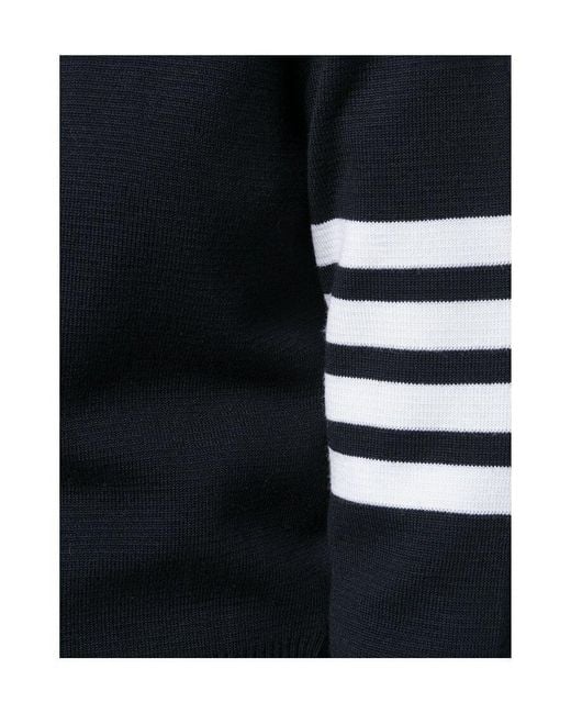 Thom Browne Black Milano Stitch Classic 4-Bar Pullover
