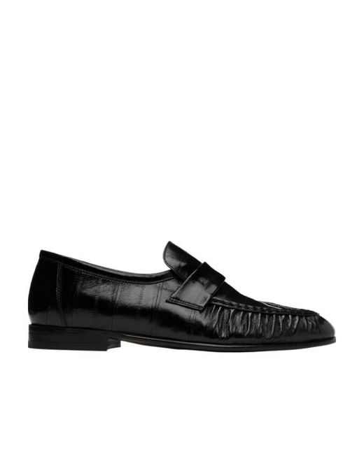 The Row Black Ruffle-Detail Loafers for men