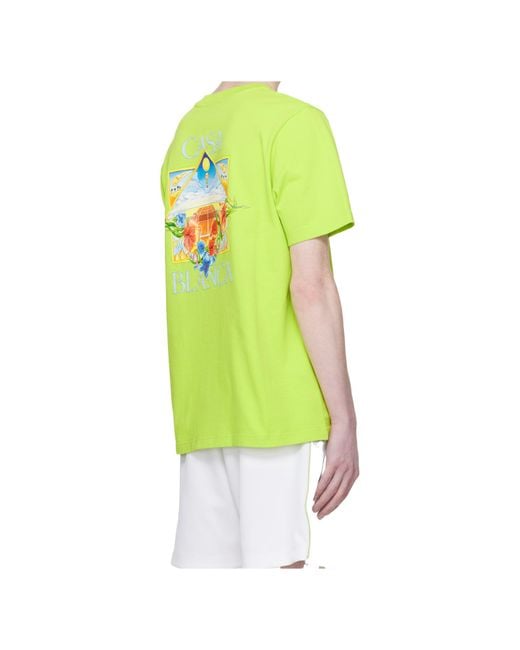 Casablanca Yellow Flower Court Crewneck T-Shirt for men