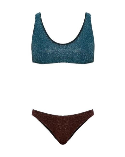 Oseree Blue Two-Piece Bikini Swimsuit