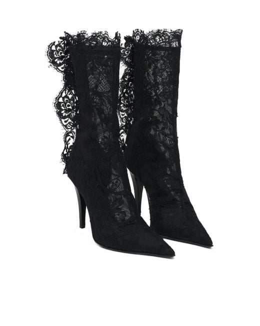 McQueen Black Heron Lace Boots
