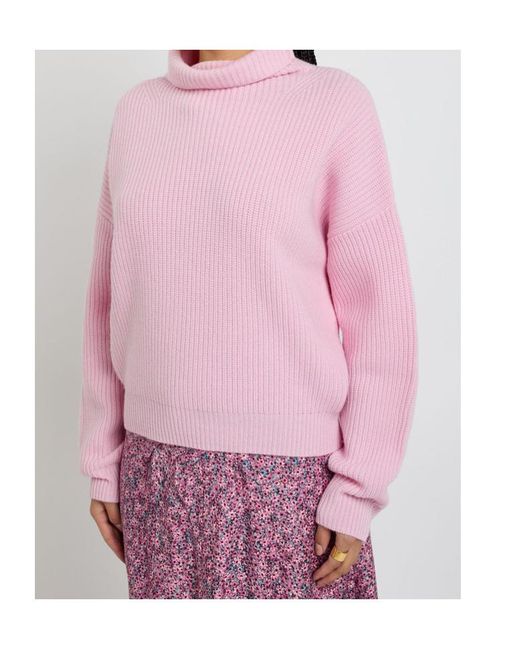 Isabel Marant Pink Brooke Ribbed Wool And Cashmere-Blend Jumper