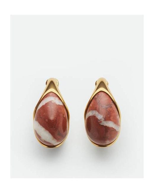 Bottega Veneta Metallic Drop Marble Earrings
