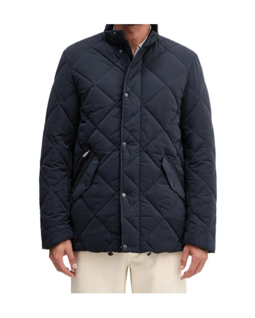 Barbour Blue Quilted Zip Jacket for men