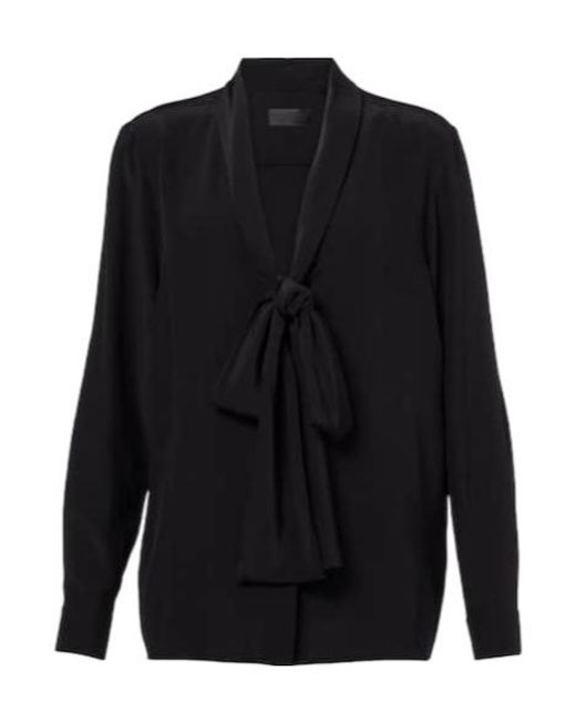 Nili Lotan Black Tie Shirt