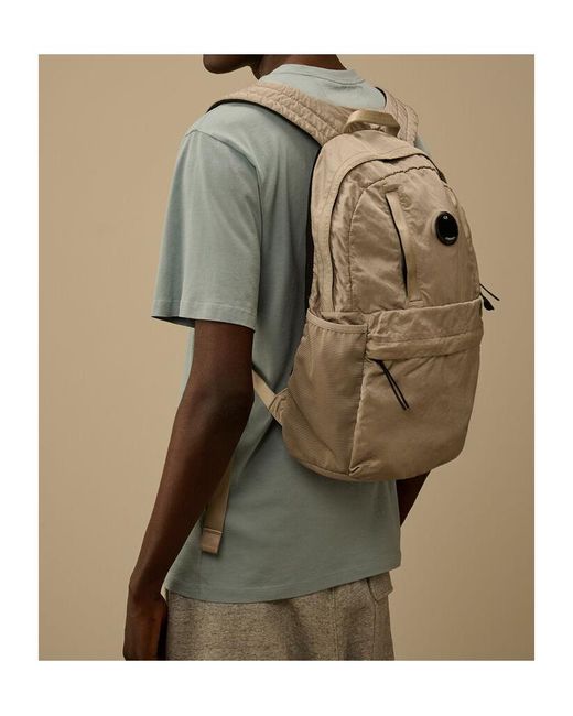 C P Company Brown Lens-Detail Backpack for men