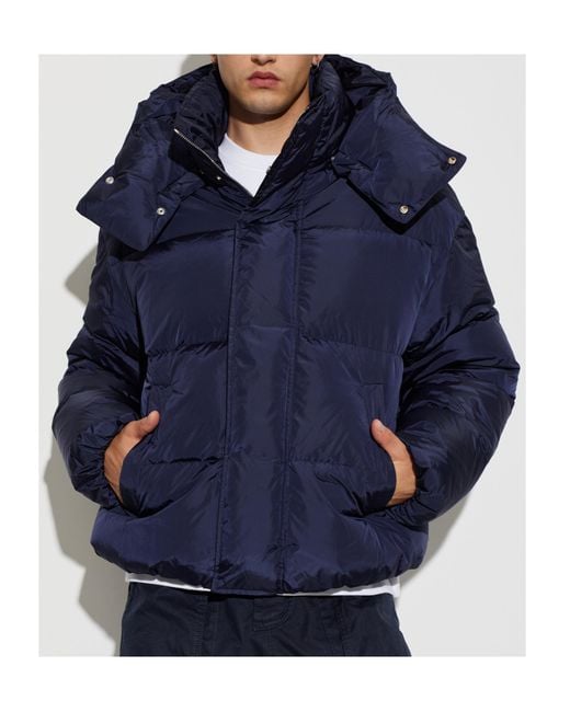 DSquared² Blue Long-Sleeved Hooded Down Jacket for men