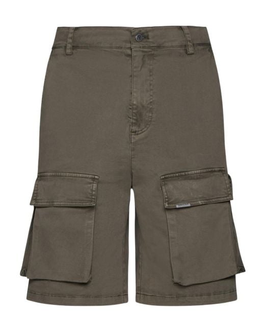 Represent Gray Washed Cargo Shorts for men