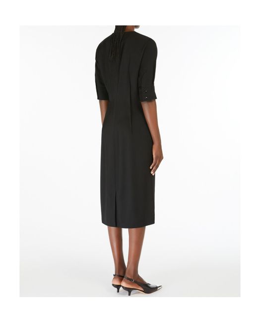 Sportmax Black Matte Satin Dress