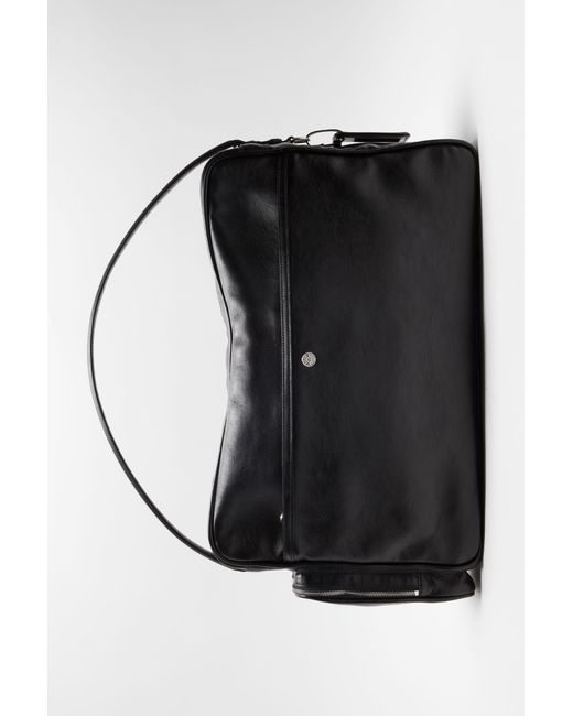 Acne Black Zip-Fastening Leather Shoulder Bag for men