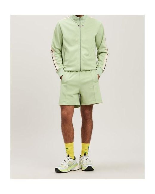 Palm Angels Green Logo Embroidered Track Jacket for men