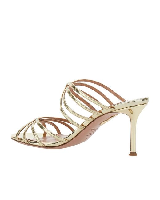 Aquazzura Metallic Heeled Sandals