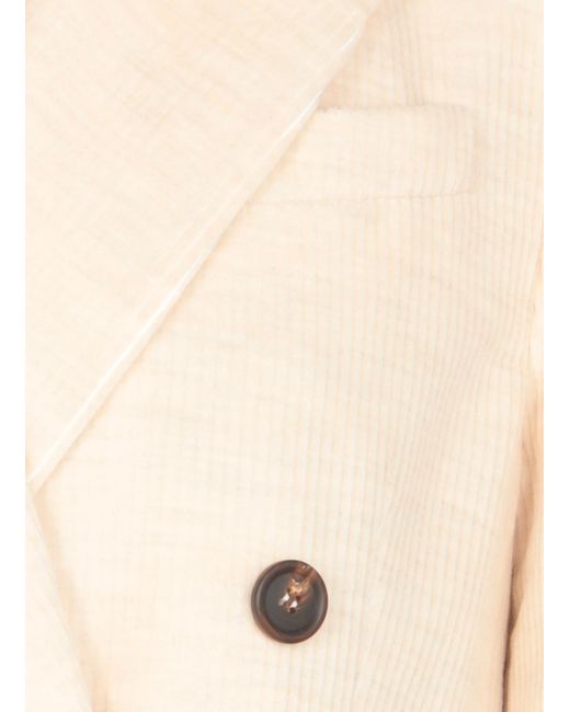 Brunello Cucinelli Natural Corduroy Double-Breasted Blazer
