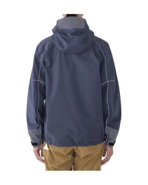 And Wander Blue Zip Pocket Hooded Jacket for men