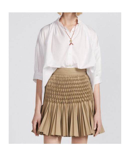 Dior Natural Pleated Short Skirt