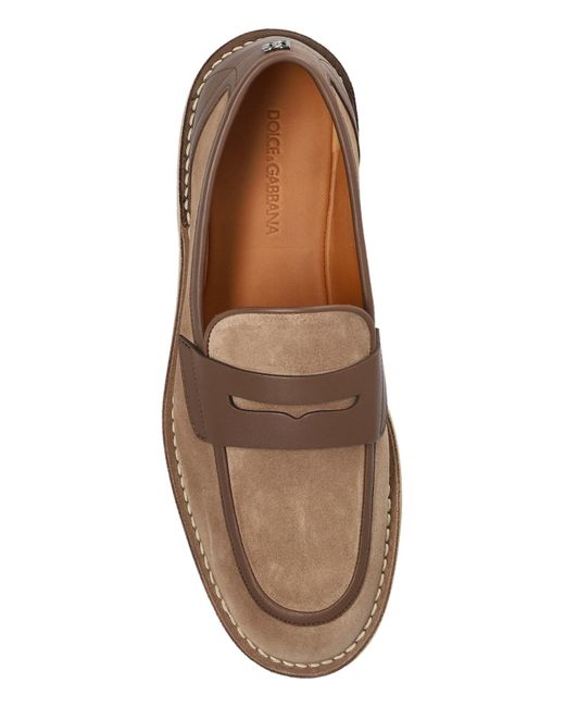 Dolce & Gabbana Brown Logo Plaque Loafers for men