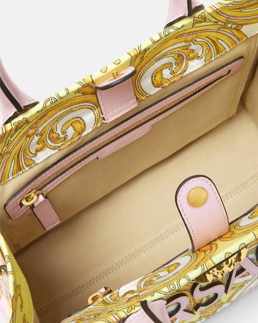 Versace Metallic La Medusa Printed Small Tote Bag