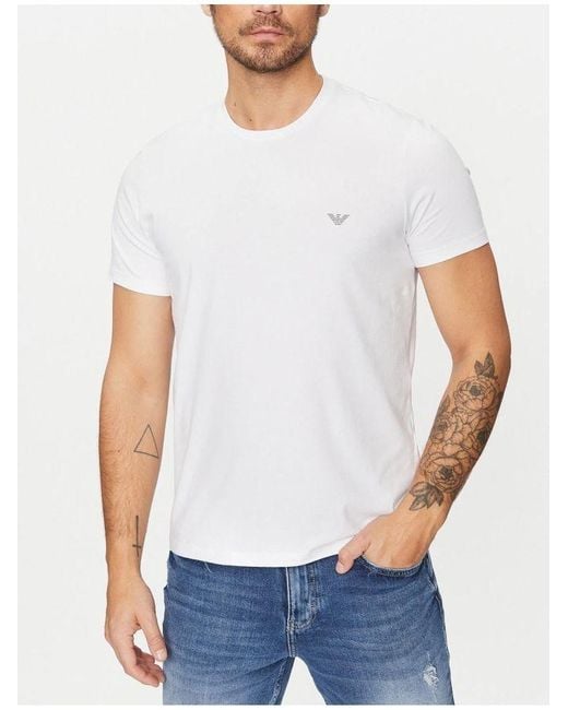 Emporio Armani White Logo Printed Two-Piece T-Shirt for men