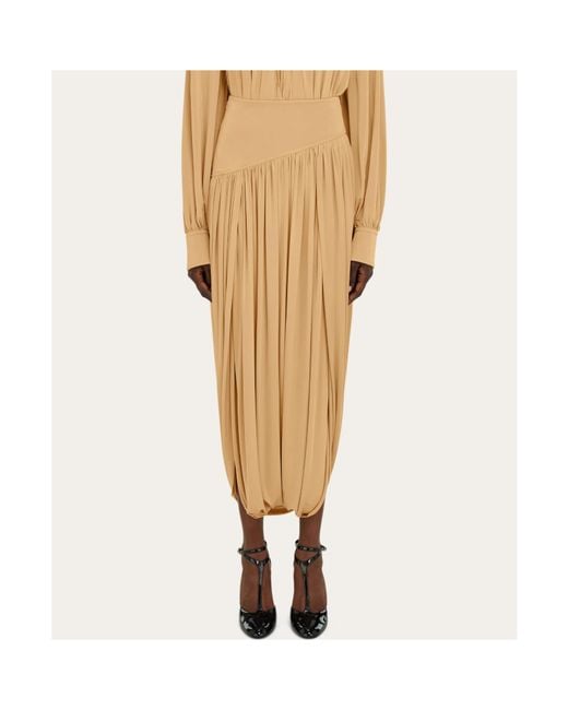 Ferragamo Natural Skirt With Basque Detail